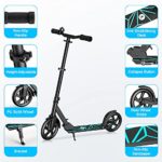 Kulobby Scooter for Kids 8 Years and Up with DIY Matte Paper-Kick Scooter for Adults, EVA Foam Cotton Handles ,Easy Carrying,Widened and Comfortable Handlebars (8 Years)