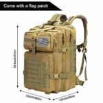Prospo 40L Military Tactical Shoulder Backpack Assault Survival Molle Bag Pack Fishing Backpack for Tackle Storage (Khaki)