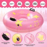 isilila Snow Tube for Adults&Kids, Durable Inflatable Snow Sled with Reinforced Handle for Kids & Adult, 38/48 Inches Thicker Premium Snow Tubes, Heavy Duty Snow Toy for Family Winter Outdoor Sport