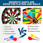 GaHoo Magnetic Dart Board, Safe Dart Game Toy for Kids, 12pcs Magnetic Darts, Excellent Indoor Game and Party Game, Double Sided Dart Board Toys Gifts for 4 5 6 7 8 9 10 -12 Years Old Boy Girl Adults