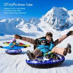 QFouRu Heavy Duty Snow Tube for Adults & Kids,Large 47″ Inflatable Snow sled with 2 Strong Handles,0.6mm Thick & Durable Plastic Sledding with Pulling Rope for Winter Snow Outdoor.