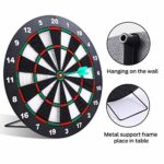 Dart Board, 16 Inch Rubber Safety Dartboard Set with 6Pcs Soft Tip Darts, Theefun Indoor Outdoor Dart Game Gifts for Adults, Party, Office and Family Leisure Sport