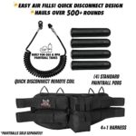 Maddog® 4+1 Paintball Harness with (4) Paintball Pods & Quick Disconnect Remote Coil Accessory