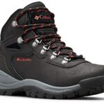 Columbia womens Newton Ridge Plus Waterproof Hiking Boot, Black/Poppy Red, 9 US