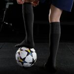 GRAPMKTG 3 Pack Softball Soccer Baseball Socks for Youth Men and Women Football Knee High Socks for Kids Adult Tube Socks for Boys Girls Black Medium