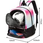 Kioqiear Youth Soccer Bag, Girls Soccer Backpack for Basketball & Volleyball & Football,Sports Bag with Ball Compartment.(PINK)
