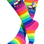 Bubblegum Divas Girls Unicorn Roller Skate Rainbow Knee High Socks Skating Birthday Glow Party Favor Gift Womens