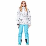 Women’s Ski Jackets and Pants Set Windproof Waterproof Insulated Snowsuit Winter Warm Snowboarding Snow Coat Blue M