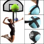 Volleyball Spike Trainer Basketball Hoop – Great Home Training Equipment for Improving Spiking, Jumping and Arm Swing Mechanics – Adjustable Length Ball Holder, Ball Rim Cover, Air Pump, Reaction Ball