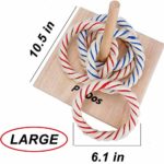 PikDos Outdoor Ring Toss Game Set Family Lawn Yard Backyard Fun Games for Kids and Adults Includes 6 Rings