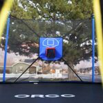 ORCC Trampoline Weight Capacity 450LBS, 15 14 12 10FT Kids Basketball Trampoline with Safety Enclosure Net Wind Stakes Rain Cover Ladder, Outdoor Trampoline for Kids Adults, Backyard Trampoline