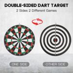 Mini Dart Board Set, 12 inches Double-Sided Dartboard, Professional Dart Boards with 4 Darts, Excellent Dartboard Game for Adults and Kids, Suitable Indoor Games & Party Games for Family and Friends