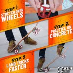 Skater Trainers – Skateboard Accessories, Skateboard Trainer Wheels & Trick Trainers – Wheel Stoppers to Learn Tricks Fast & Safe – Ollies & Kickflips for Beginners, Kids, Teens, Adults, (Red 4pk)
