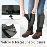 SHARKMOUTH Leg Gaiters for Men and Women, Adjustable & Waterproof Snow Boot Gaiters for Hiking, Hunting, Skiing, Walking, Mountain Climbing and Snowshoeing, DarkGray