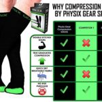 Physix Gear Compression Socks for Men & Women 20-30 mmhg Graduated Athletic for Running Nurses Shin Splints Flight Travel & Maternity Pregnancy – Boost Stamina Circulation & Recovery GRN LXL (1 Pair)