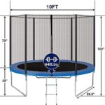 Trampoline 10FT 12FT 14FT 15FT Jump Recreational Trampolines with Enclosure Net – Combo Bounce Outdoor Trampoline for Kids Family