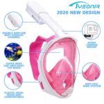 Foldable Full face Snorkeling mask with New Safety Breathing System, 180-degree Panoramic View, Waterproof and Anti-Fog, with Camera Stand, Universal Snorkeling mask?S/M?