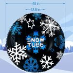 GUOOU Inflatable Snow Tube with Handles, Heavy Duty Snow Sled, Snow Tire, River Tube, Water Float, Sledding Float, Snow Rider, Snow Racer, Snowboard for Winter Outdoor Fun