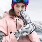 Aniywn Women’s Men’s Snow Gloves Sports Waterproof Ski/Snowboarding Gloves Fleece Lined Ski Mittens for Cold Weather