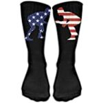 SARA NELL Classics Compression Socks American Wrestling Proud Wrestler Black Personalized Sport Athletic 30cm Long Crew Socks for Men Women