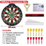18 inch Magnetic Dart Board Set for Kids, Indoor Outdoor Game Dart Game with 12 Darts, Dartboard Toys Gifts for 6 7 8 9 10 11 12 Year Old Boys