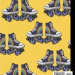 Retro Rainbow Roller Skates College Ruled Composition Notebook