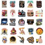 52Pcs Wrestling Stickers Pack, Sport Merch Vinyl Waterproof Sticker Decals for Water Bottle,Skateboard,Laptop,Phone,Journal,Scrapbooking,Car,Bumper Gifts for Kids Teens Adults for Party Supply Reward