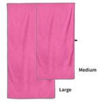 Flow Hydro Sport Towel – Microfiber Quick Dry Swimming Towels for Swim, Pool, Triathlon, and Other Water Sports in Medium and Large Sizes (Pink, Large (60″ x 30″))