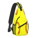 Softball Print Sling Bag Chest Bag Softball Crossbody Bags For Mens Womens