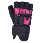 HO World Cup 3/4 Womens Waterski Gloves Black/Pink Sz M