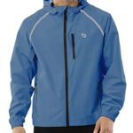 BALEAF Men’s Cycling Rain Jacket Windbreaker Waterproof Running Gear Golf Mountain Biking Hood Lightweight Reflective Blue L