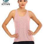 ICTIVE Womens Cross Backless Workout Tops for Women Racerback Tank Tops Open Back Running Tank Tops Muscle Tank Yoga Shirts Workout Tank Tops for Women Yoga Tops Active Tanks Apricot M