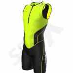 Sparx Men`s Triathlon Suit Tri Race Skinsuit Bike-Swim-Run 3 Pockets Italian Fabric (Neon Green, XL)