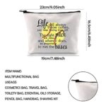 WCGXKO Softball Gift Softball Player Inspirational Gift Life Will Always Throw Curves Softball Theme Makeup Bag (Throw Curves)