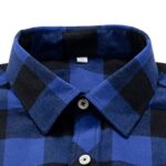 Alimens & Gentle Men’s Button Down Regular Fit Long Sleeve Plaid Flannel Casual Shirts Color: Blue, Size: X-Large