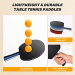 Portable Ping Pong Paddles Set, GoGames 2022 Latest Table Tennis Set with 2 Ping Pong Paddles, 3 Balls and Carry Bag for Children Adult Indoor/Outdoor Games