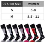 CelerSport 3 Pack Women’s Ski Socks for Skiing, Snowboarding, Cold Weather, Winter Performance Socks, Black+Dark Grey, Rose Red, Black+Grey, Small