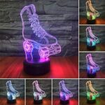HIPIYA Roller Skate LED 3D Illusion Remote Control Night Light USB Wheel Skating Shoes Lamp Birthday Gift for Teen Boy Girl Kid Teenager Sports Bedroom Decoration Room Decor (Shoes)
