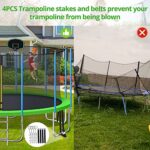 CITYLE 2022 Upgrade 16ft 1500lbs Basketball Tranpoline for Adults Hold 8-9 Kids?ASTM CPC CPSIA Approved? Outdoor Tranpoline for Backyard Family Christmas with All Basical Accessories+ 2 T-Hook