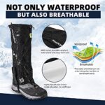 ROCKBROS Snow Boot Leg Gaiters Waterproof Hiking Gaiters Winter Leg Gators Winter Sports Boot Leg Gaiters Tear Resistant Snow Shoes Gaiters