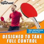 Upstreet’s Ping Pong Paddles – Professional Ping Pong Paddles or Table Tennis Paddles, Ping Pong Balls, Ping Pong Set for Recreational Games, Indoor, and Outdoor Ping Pong Paddles (Blue Stripes)