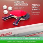GoSports Tournament Edition Table Tennis Paddles Set of 4 | Premium Wooden Paddles with Rubber Grip – Includes 4 Paddles and 6 Pro Grade Table Tennis Balls with Carrying Case