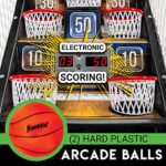 Franklin Sports Basketball Arcade Game – Table Top Bounce A Bucket Shootout – Indoor Electronic Basketball Gameroom Game for Kids