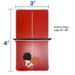 EasyGo Product Mini Kids Ping Pong Table Tennis – Space Saving & Easy Storage – Includes (2) Regulation Paddles (4) Balls and (1) Net – Table Size 4 Foot X 2 Foot – Legs 24”-28” Tall – RED