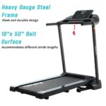 HYPATA Treadmill 300 lb Capacity,Max 2.5 HP Folding Treadmills for Running and Walking Jogging Exercise with 12 Preset Programs, 300 LBS Weight Capacity, Easy Assembly for Home Use