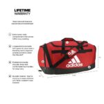 adidas Defender 4 Large Duffel Bag, Team Power Red, 13 inch x24.75 inch x12 inch