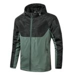 Men’s Rain Jacket Waterproof Jacket Hooded Windbreaker Windproof Rain Coat Shell for Outdoor Hiking Climbing Traveling Green