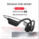Gogailen Bone Conduction Headphones,IPX8 Waterproof Swimming Headphones Built-in 32GB MP3 Player Bluetooth 5.3,Wireless Open Ear Headset for Swimming,Running,Cycling,Gym Dark
