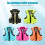 Faxpot Inflatable Snorkel Vest Adult, Snorkeling Vest for Men & Women, Portable Inflatable Swim Vest Jacket, Buoyancy Vest for Snorkeling/Kayaking/Swimming/Boating, Buoyancy 220 lbs (Green, L/XL)