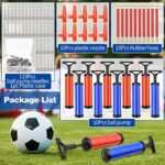 DkOvn 10 Packs Ball Pump Set, 8″ Sports Ball Pump Kit with 110Psc Needles, Extension Hose, Nozzle, Portable Basketball Pump, Air Ball Pump for Soccer Basketball Football Volleyball